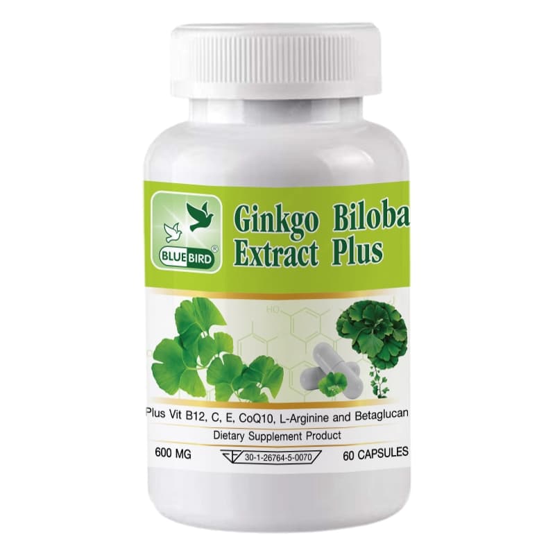 สารสกัดจากใบแปะก๊วย พลัส Ginkgo Biloba Extract Plus ตรา บลูเบิร์ด ขนาด 600 มก. 60 แคปซูล รูปที่ 6