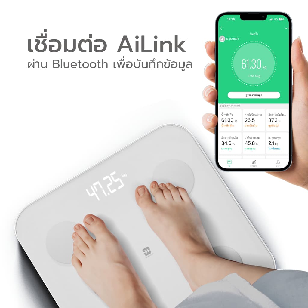 Simple Beauty เครื่องชั่งน้ำหนัก เครื่องชั่งดิจิตอล Digital Weight Scale เซนเซอร์อัจฉริยะ จอ LED รูปที่ 2