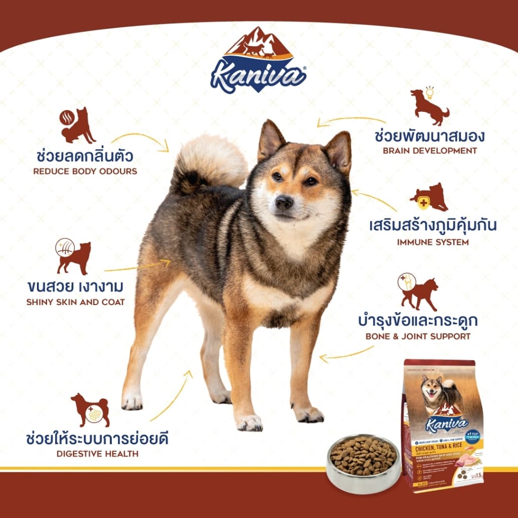 Kaniva Dog Food อาหารสุนัข ขนาด 8 - 12 KG. สำหรับสุนัข 4 เดือนขึ้นไป รูปที่ 2