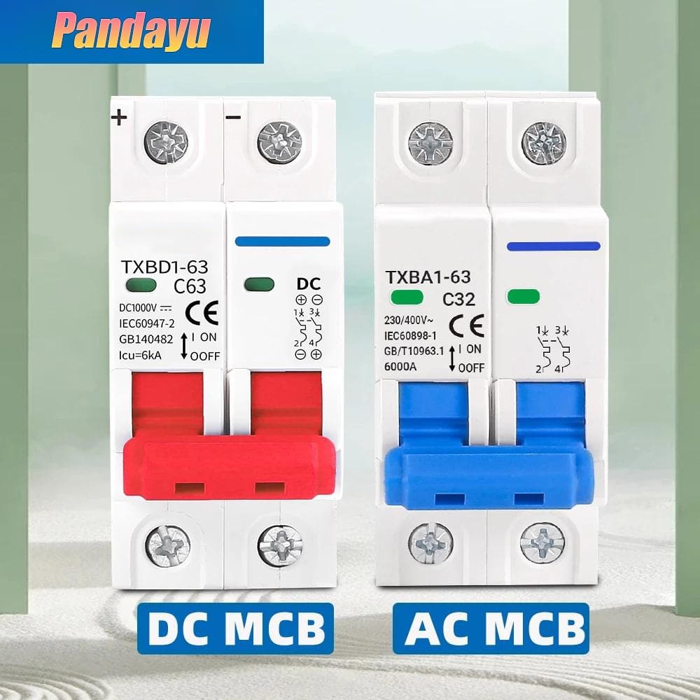 เล็กสวิตช์แบตเตอรี่เบรกเกอร์ พลังงานแสงอาทิตย์ 2P DC MCB1000VAC 400V 63A สําหรับระบบPhotovoltaicPV รูปที่ 1