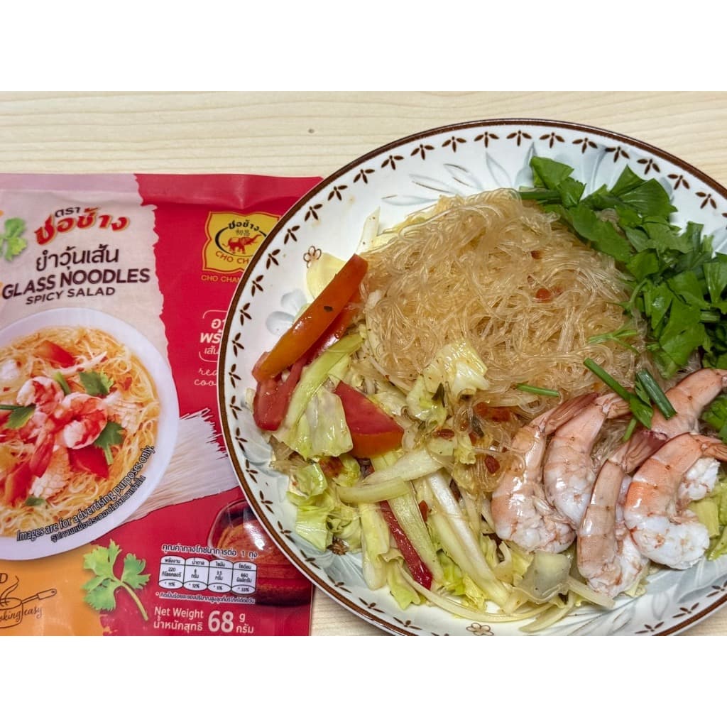 ยำวุ้นเส้น ตราชอช้าง 1ซอง ยำวุ้นเส้นพร้อมทาน เส้นเหนียวนุ่ม น้ำยำแซ่บซี๊ด รูปที่ 6
