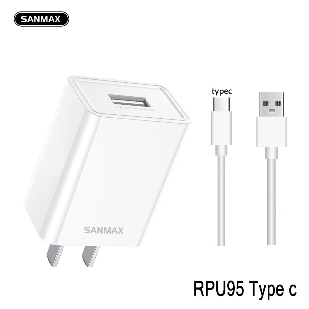 sanmax rpu96 CCC ปลั๊กชาร์จ USB สายชาร์จ+หัวชาร์จ 2.4A สำหรับ phone typec micro ชาร์จเร็ว รูปที่ 5