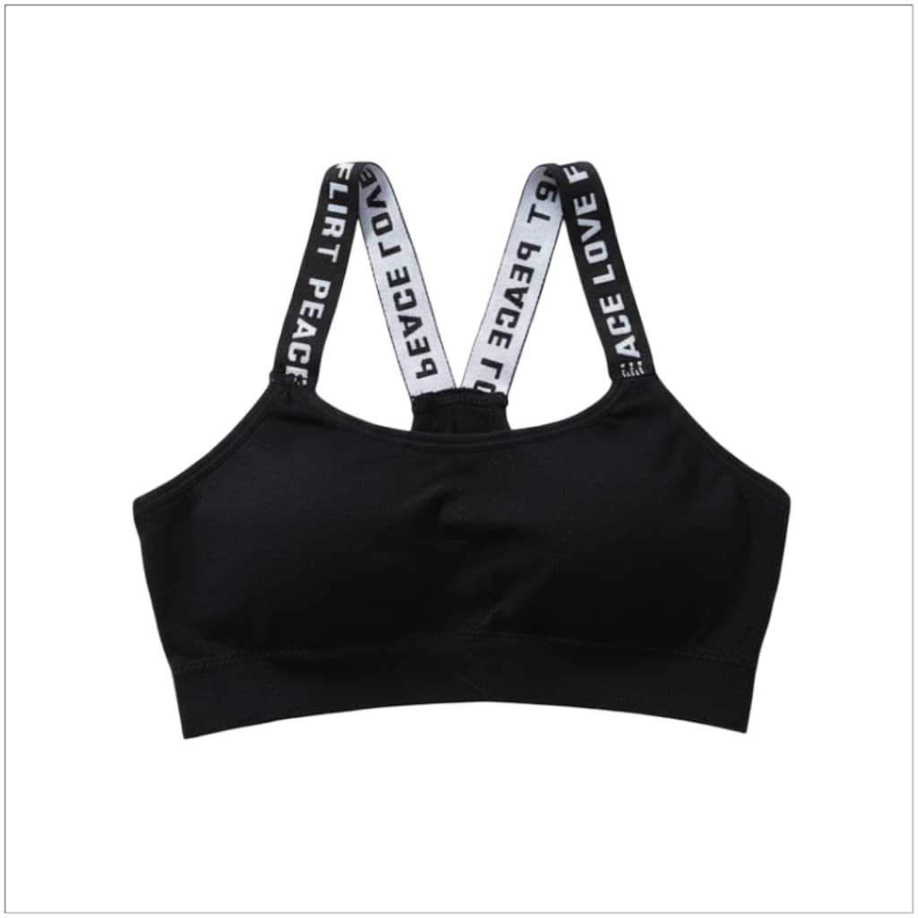 LoveIs Bra สปอร์ตบราสายลายตัวอักษร สายไขว้หลังเก๋ๆ รูปที่ 2
