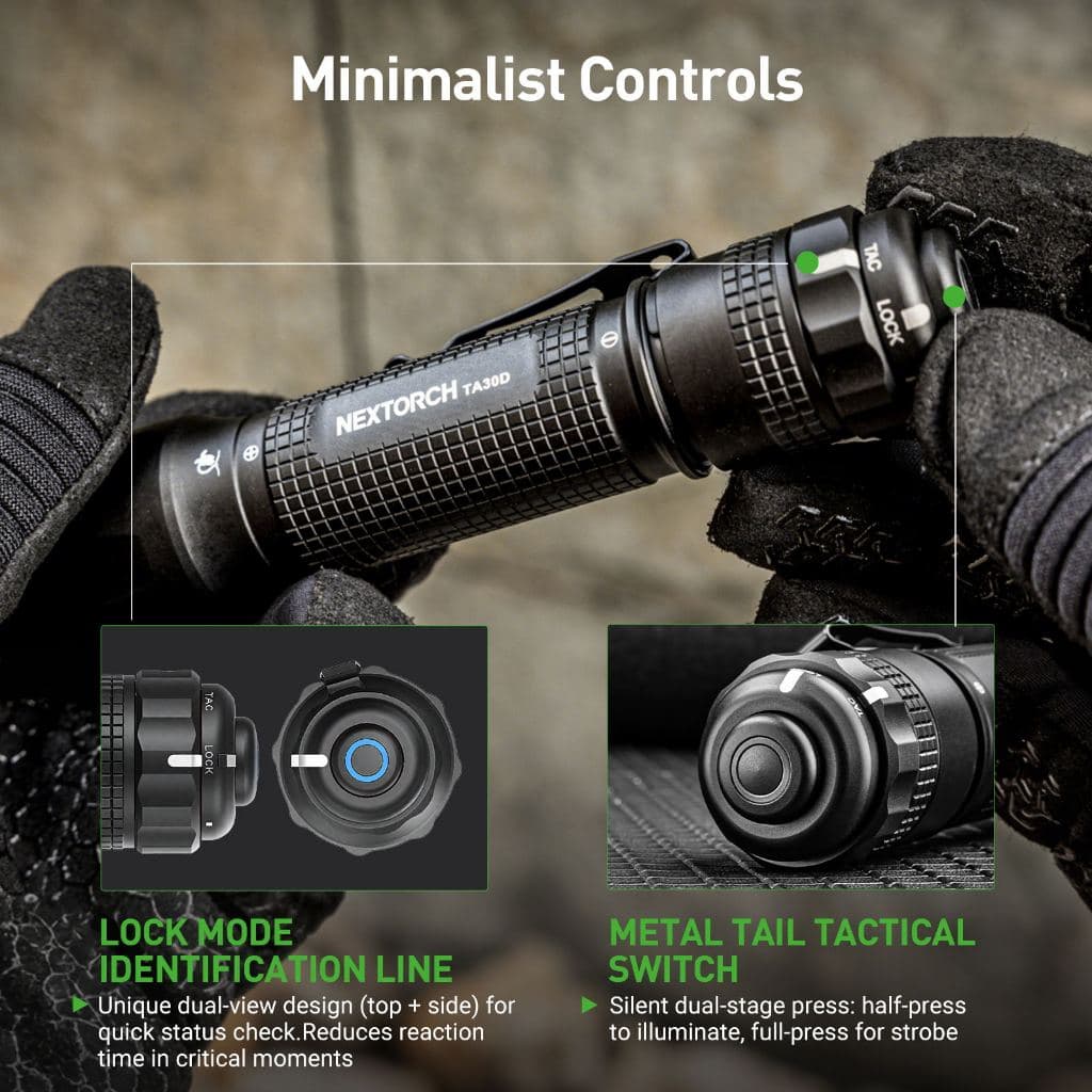 Nextorch TA30D Tactical One-Step-Strobe Flashlight +FR-1 ไฟฉายยุทธวิธี TA30D ขั้นตอนเดียว รูปที่ 9