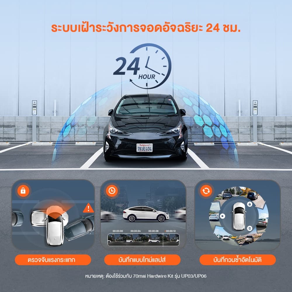 70mai S410 Dash Cam Built-In GPS Full WDR หน้าจอทัชสกรีนเต็มรูปแบบ 9.35 นิ้ว70 Mai Car Camera กล้องติดรถยนต์ รูปที่ 8