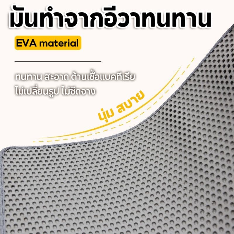 แผ่นดักทรายแมว พรมดักทรายแมว พรม 2 ชั้น EVA ช่วยดัก ทรายแมว ที่ติดตามเท้า แผ่น รอง ทรายแมว ขนาด ใหญ่ รูปที่ 8
