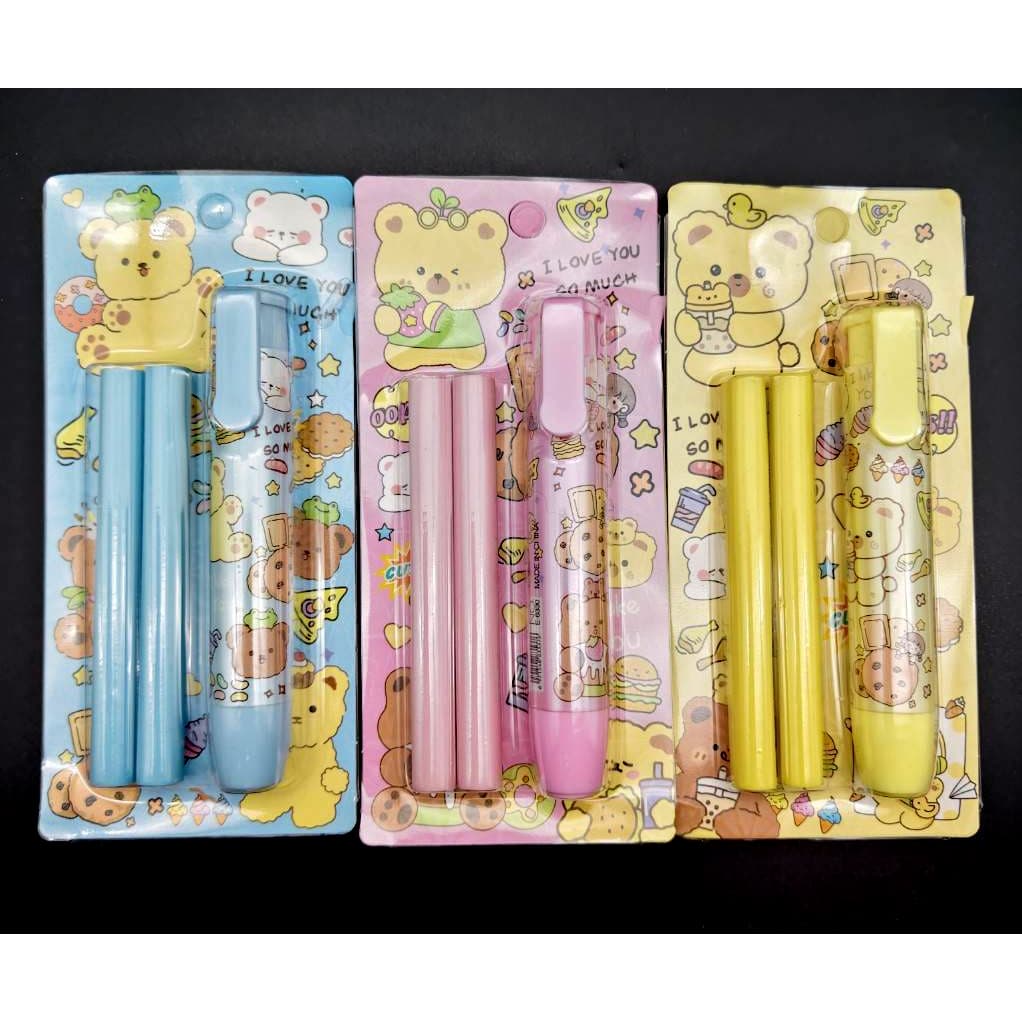 แพ็ค12 ชุด ลายการ์ตูน ยางลบกด+ไส้รีฟิว แฟนซี ลายการ์ตูนน่ารัก สีสวยน่าใช้ เครื่องเขียน โรงเรียน รูปที่ 3