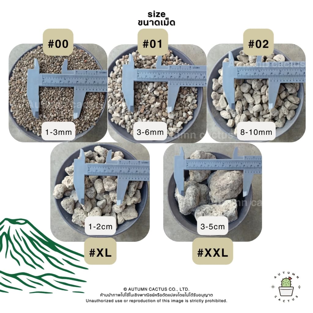 หินภูเขาไฟ Pumice Stone รองก้นกระถาง ผสมดินปลูก หินทำถุงหอม ถุงใหญ่ ขนาด 4ลิตร เบอร์00 เบอร์01 เบอร์02 XL - XXL รูปที่ 3