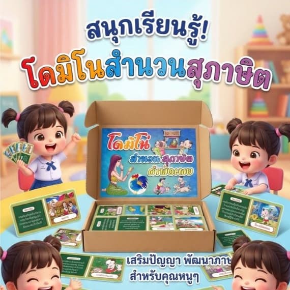 สื่อารสอนวิชาภาษาไทย โดมิโน่ เรื่อง สำนวน สุภาษิต คำพังเพย A5 รูปที่ 4