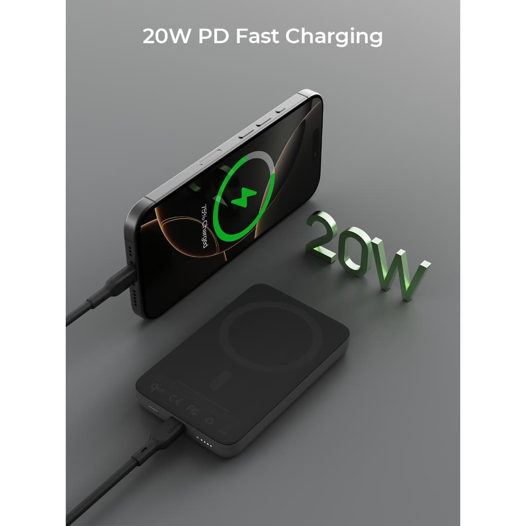 AUKEY PB-MS08 10000mAh Qi2 Magnetic พาวเวอร์แบงค์ไร้สาย Power Bank Ultra-Slim รูปที่ 3