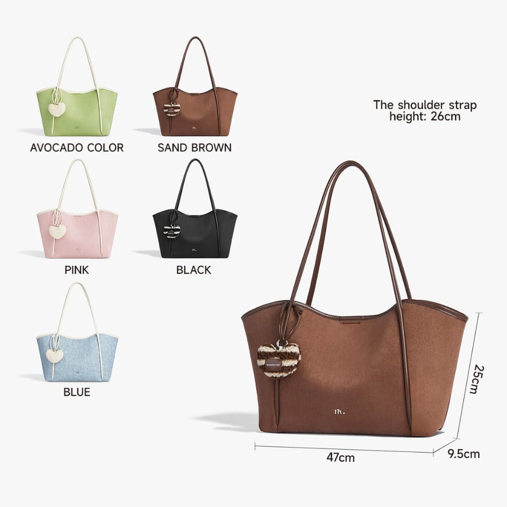 MOSSDOOM Vione Bag กระเป๋าสะพายไหล่ขนาดใหญ่ สำหรับผู้หญิง สีโดปามีน รูปที่ 2