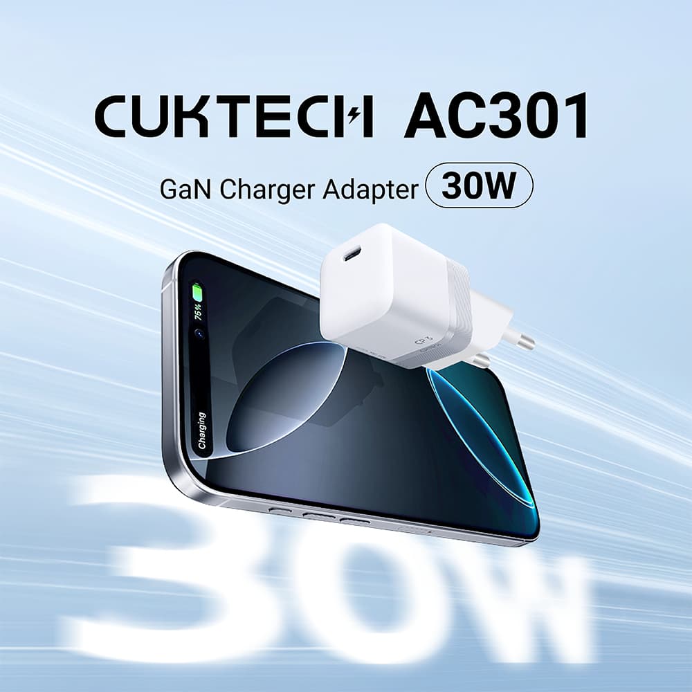 CUKTECH CUBE AC301 หัวชาร์จเร็ว 30W PD3.0 Dynamic 40W Adapter GaN หัวชาร์จ สายชาร์จ iPhone 17 -2Y รูปที่ 3