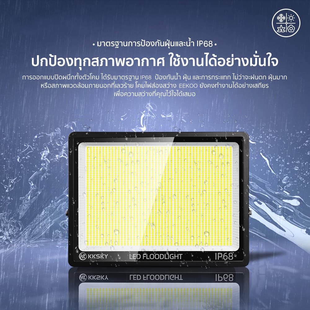 EEKOO สปอตไลท์ ซื้อ 1 แถม 1 สปอร์ตไลท์ LED 2000W โคมไฟฟลัดไลท์ กันน้ำ IP68 ไฟสว่าง Spotlight ไฟกลางแจ้ง ไฟสวน แสงขาว รูปที่ 7