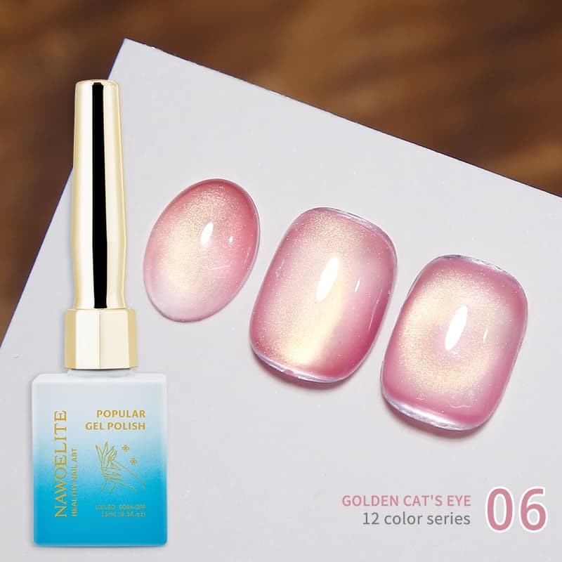 Nawoelite สีลูกแก้ว สีทาเล็บเจล เจลทาเล็บ เจลทาเล็บตาแมว 12 สีทอง ใช้ง่ายแม้สำหรับมือใหม่ สร้างเอฟเฟกต์เล็บรวยๆ รูปที่ 8