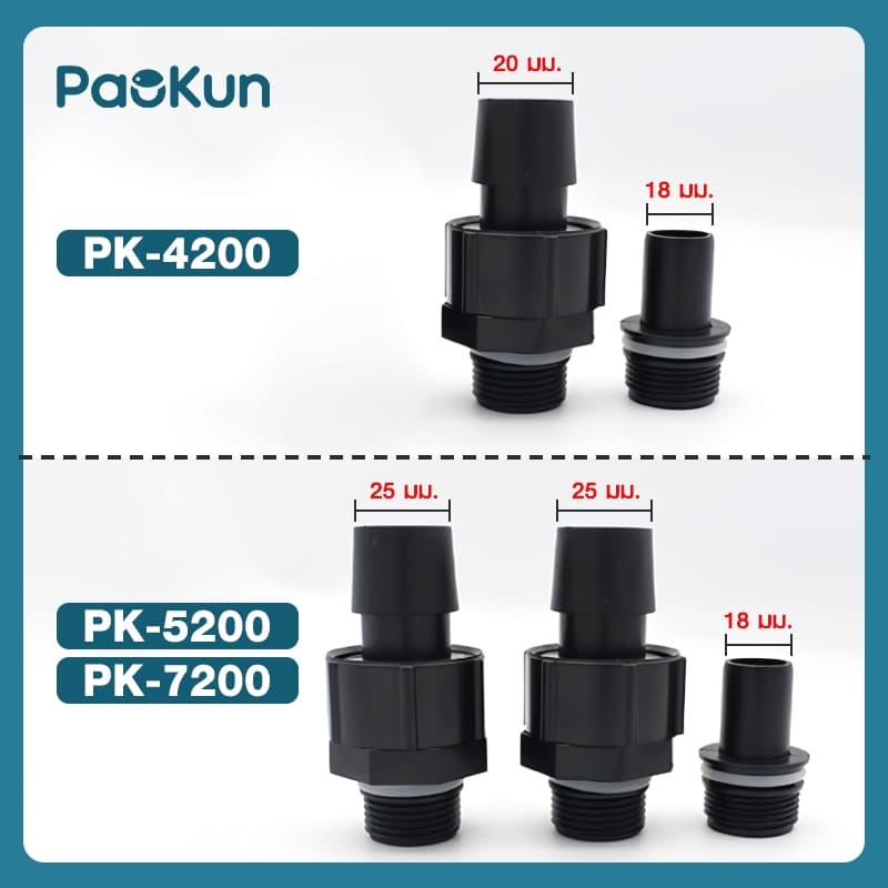 Paokunปั๊มน้ำ ปั๊มน้ำตู้ปลา PK-4200/5200/7200 ระบบกรอง แกนเซรามิค ใช้ได้ทั้งน้ำจืดเเละทะเล รูปที่ 9