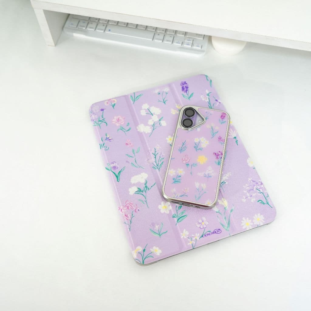 NEW Laongmoon เคสไอโฟนขอบเงิน พิมพ์ลาย Flower Sweet Collection สำหรับ iPhone 12 13 14 15 16 17 รูปที่ 6