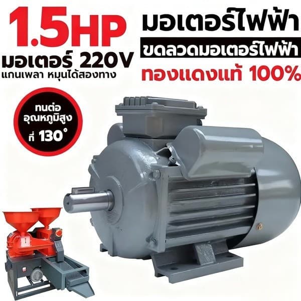 SC มอเตอร์ไฟฟ้า 0.5 HP , 1 HP , 1.5 HP , 2 HP , 3 HP , 5.5HP ขนาดแรงดัน 220V ทองแดงผสม 1450 RPM รูปที่ 2