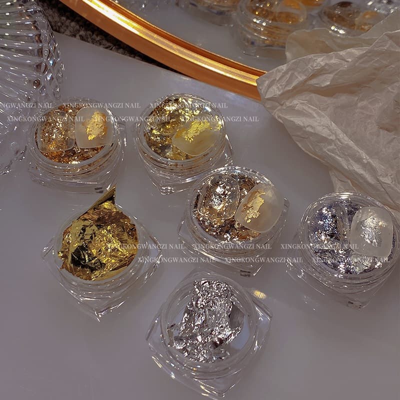 NAIL GOLD FOIL PAPER ทองคำเปลวแบบละเอียด ฟรอยแต่งเล็บ ขนาด1กรัม รูปที่ 4