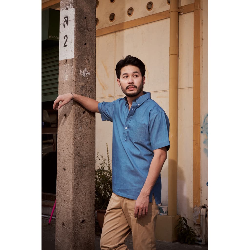 The Mason Shirt เสื้อเชิ้ตแขนสั้น มี 3 สี | ผ้า Japanese Cotton 100% | คอปก Button Down | สไตล์ Pull-Over รูปที่ 1