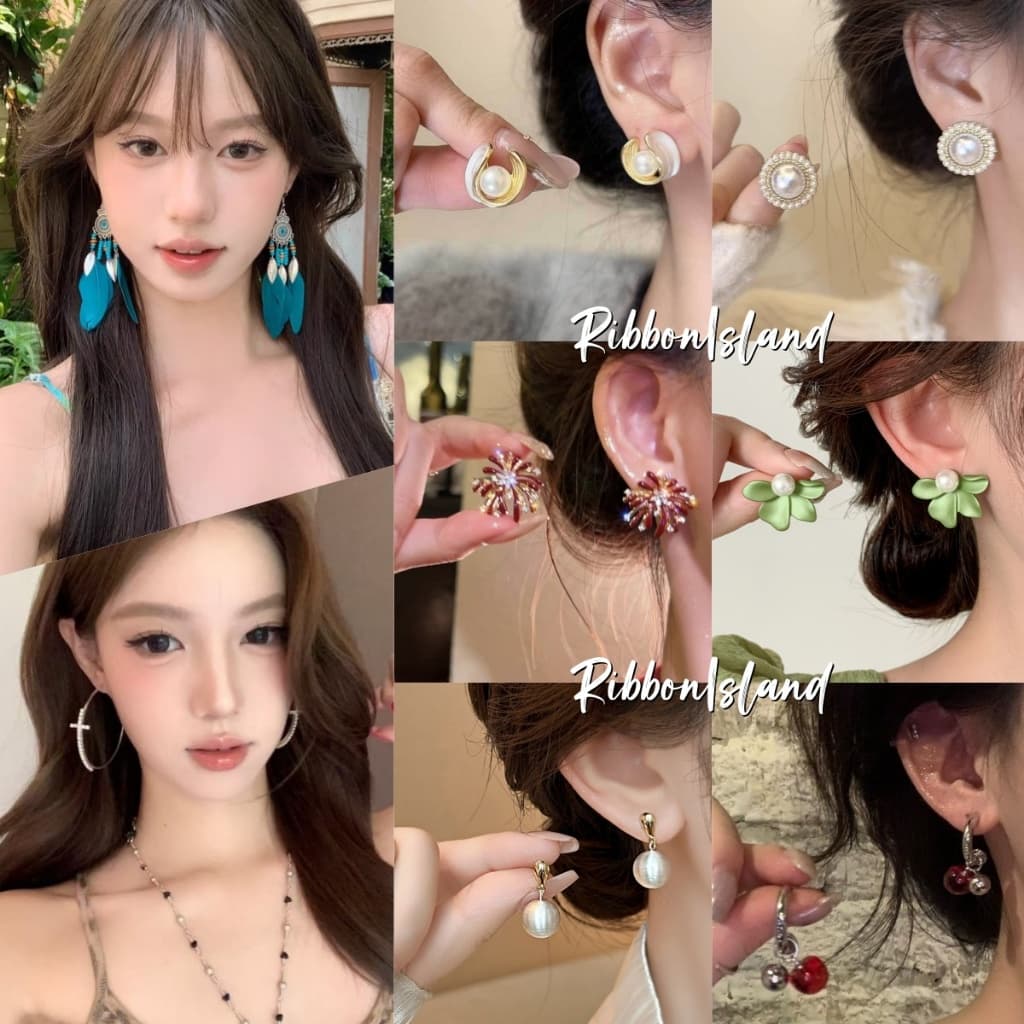 ต่างหู 1 คู่ แฟชั่น ทรงกลม สไตล์เกาหลี silver ไข่มุก ins y2k กลม สำหรับผู้หญิง แฟชั่น มินิมอล สำหรับผู้หญิง รูปที่ 1