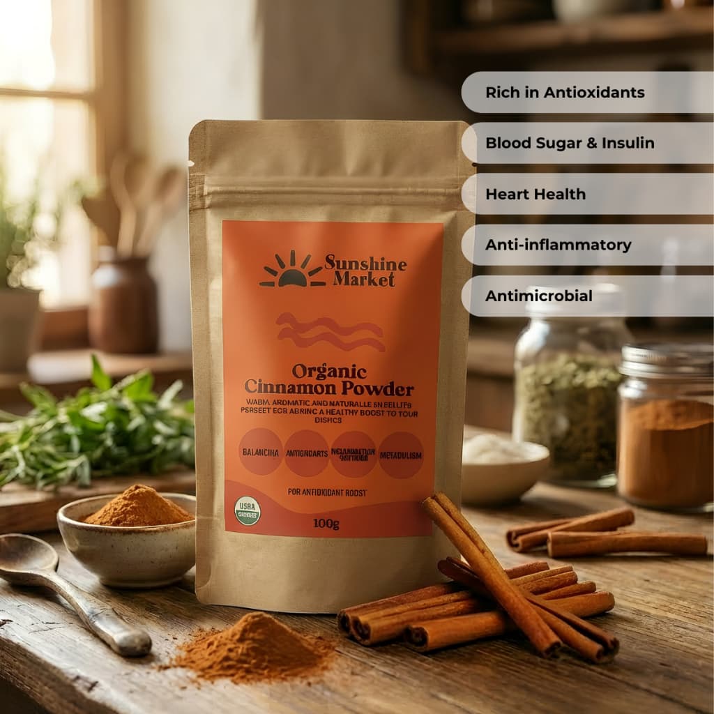 Sunshine Market Organic Cinnamon Powder 100g | ผงอบเชยออร์แกนิค รูปที่ 1