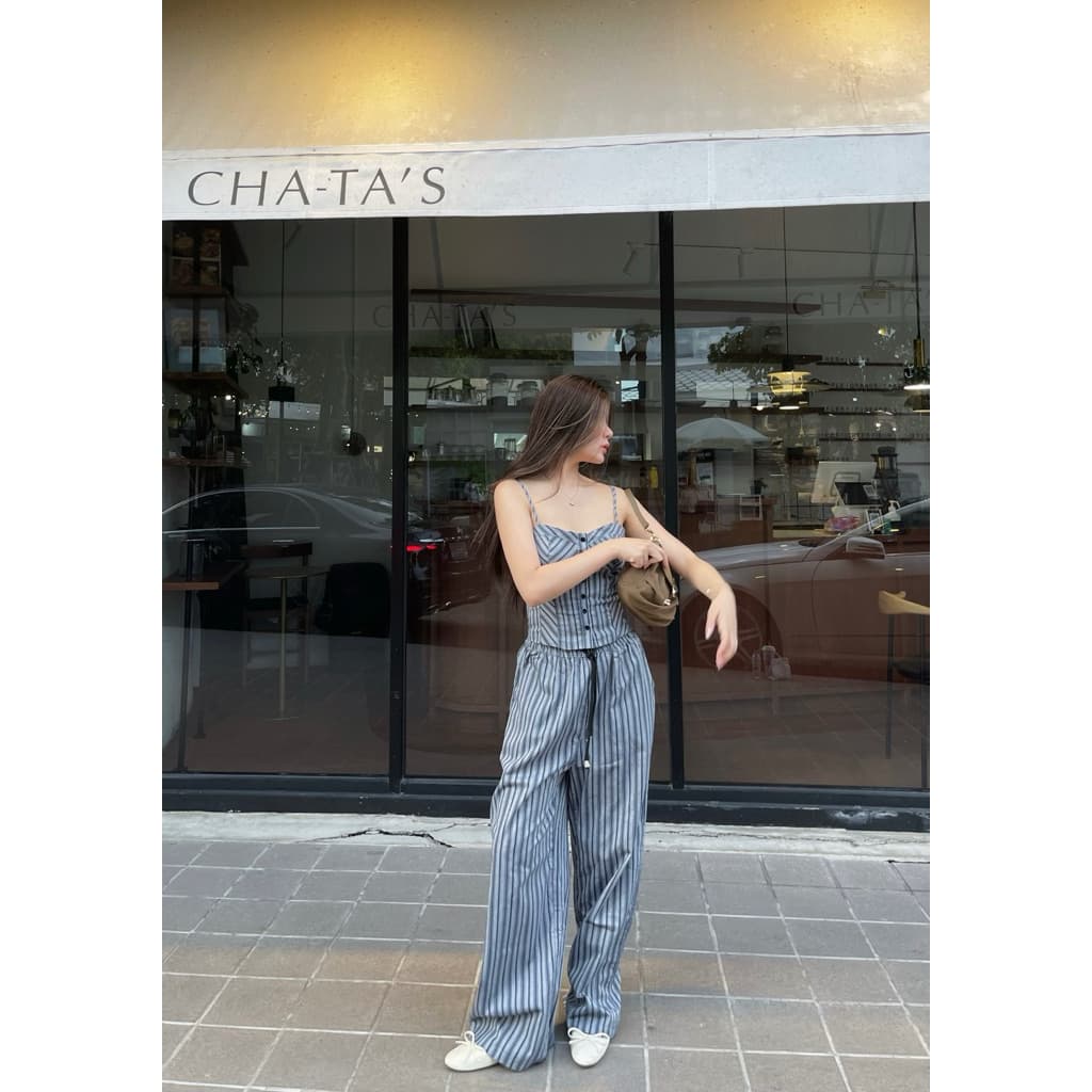 BEBELUGA - Betty pants กางเกงขากระบอก เอวยืด รูปที่ 4