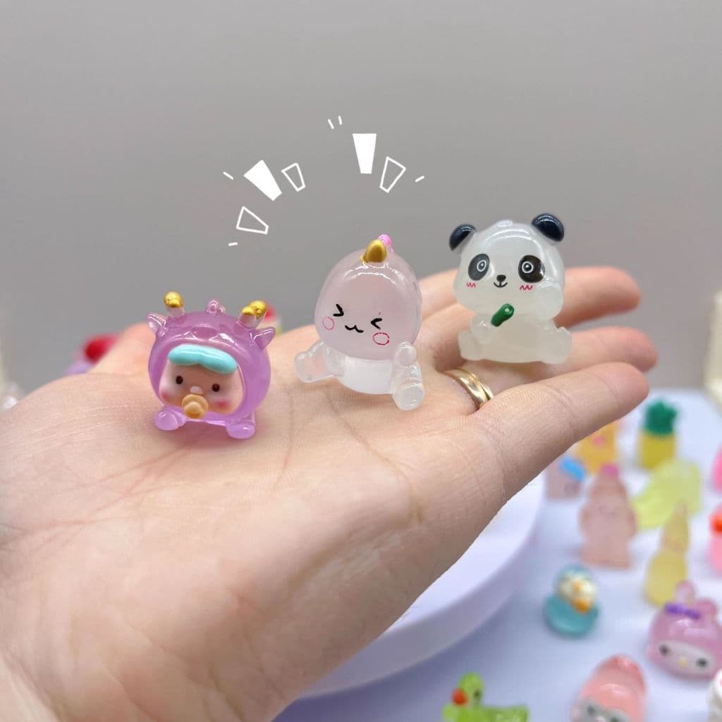 สัตว์จิ๋วสุดน่ารัก 50 ตัว กล่องสุ่มเรืองแสงในที่มืด คละแบบ ของเล่นสัตว์การ์ตูนสมจริงสำหรับเด็ก รูปที่ 4