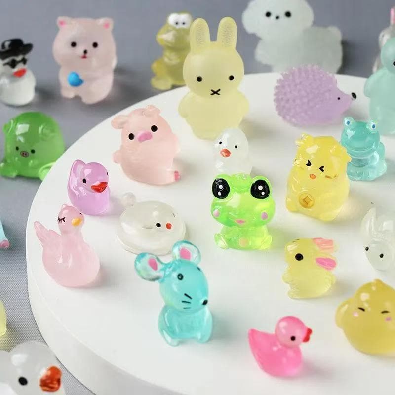 สัตว์จิ๋วสุดน่ารัก 50 ตัว กล่องสุ่มเรืองแสงในที่มืด คละแบบ ของเล่นสัตว์การ์ตูนสมจริงสำหรับเด็ก รูปที่ 9