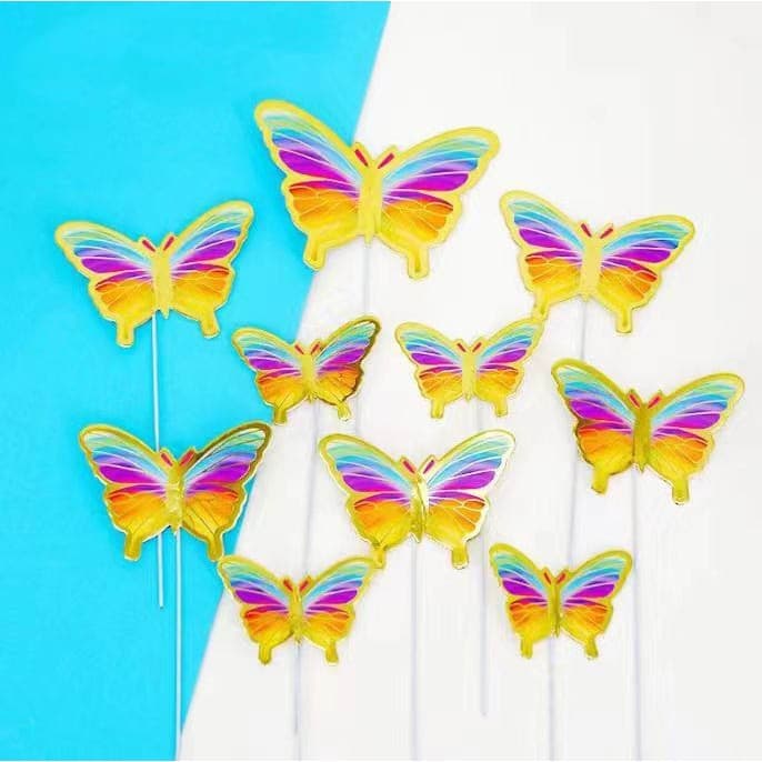 ผีเสื้อกระดาษสีทอง วินเทจ ขนาด 5 ซม. สำหรับตกแต่งการ์ด/เค้ก/งาน DIY รูปที่ 7