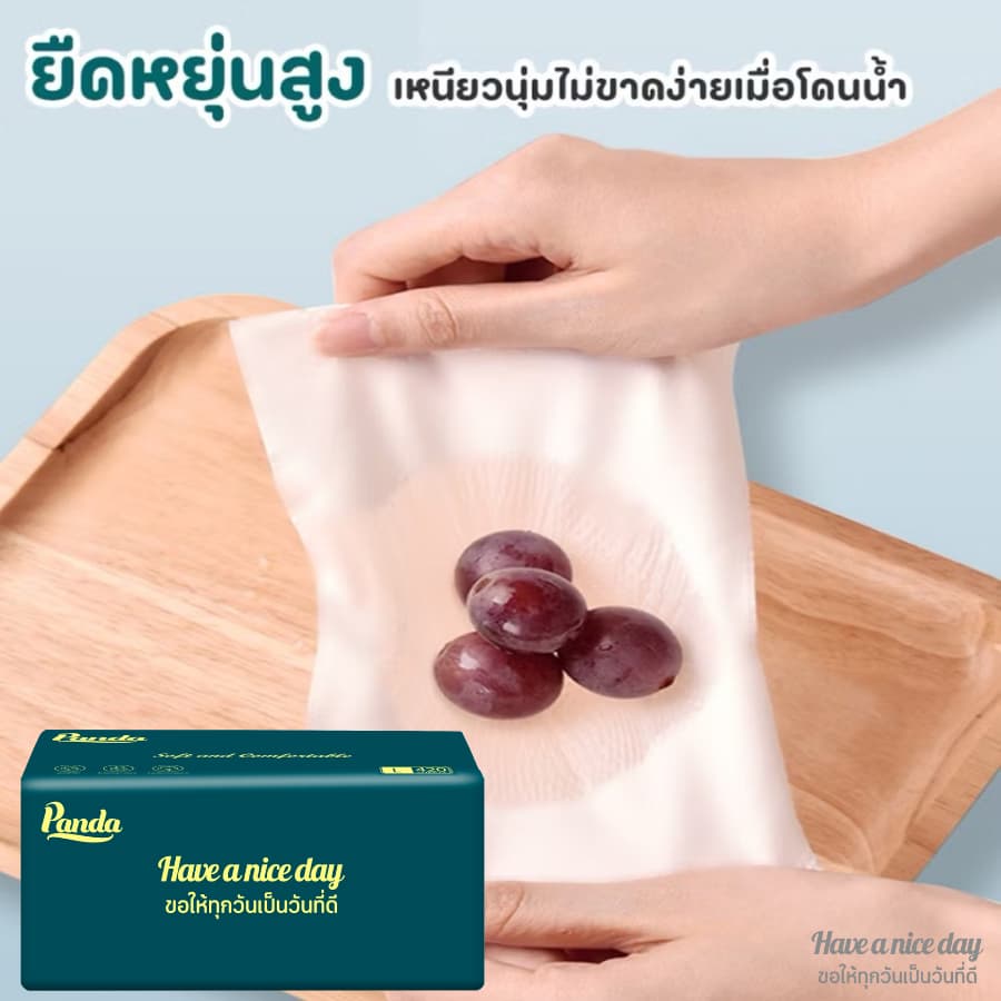 ทิชชู่เช็ดหน้า Panda mini หนานุ่ม4ชั้น ไซส์กลาง เกรดGB/T20808 เช็ดสะอาด รูปที่ 4