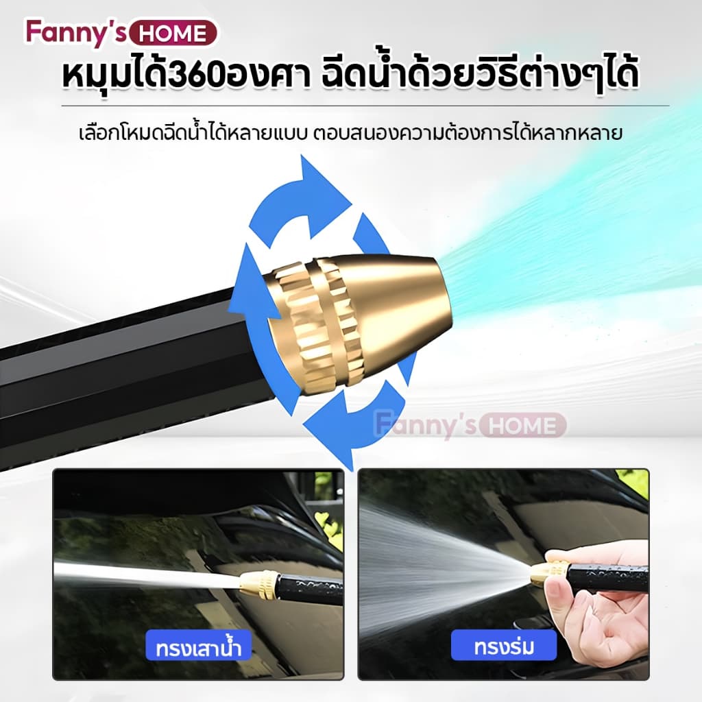 ปืนฉีดน้ำแรงดันสูง ปรับระดับน้ำได้ ปืนฉีดน้ำอเนกประสงค์ แรงฉีดสูง วัสดุทนทาน กันสนิม ใช้ล้างรถยนต์ รดน้ำต้นไม้ ล้างพื้น รูปที่ 3