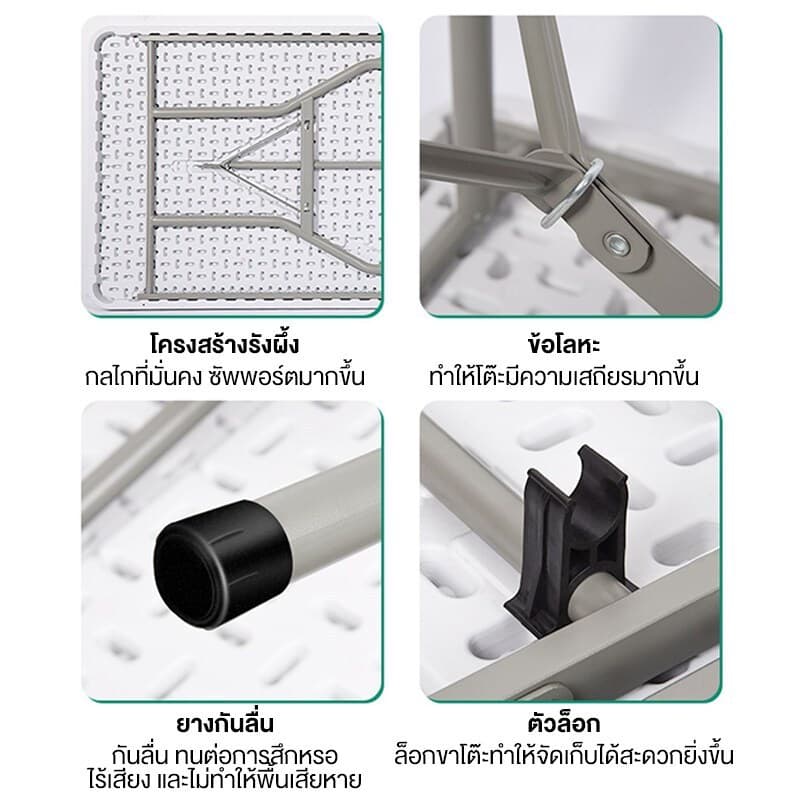 โต๊ะพับได้ โต๊ะแคมป์ปิ้ง โต๊ะอเนกประสงค์ รับน้ำหนักได้500kg เที่ยวแคมป์ปิ้ง โต๊ะวางของ รูปที่ 5