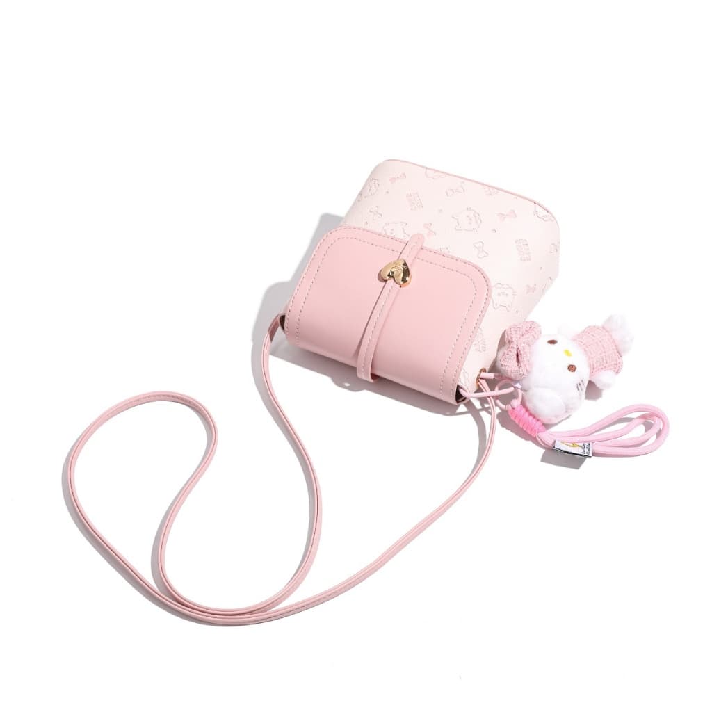 กระเป๋าสะพายข้าง Cow&Kitty สำหรับผู้หญิง หนัง PU สีชมพู น่ารัก กระเป๋าคิตตี้ พกพาง่าย กระเป๋าสะพายไหล่ผู้หญิง รูปที่ 9