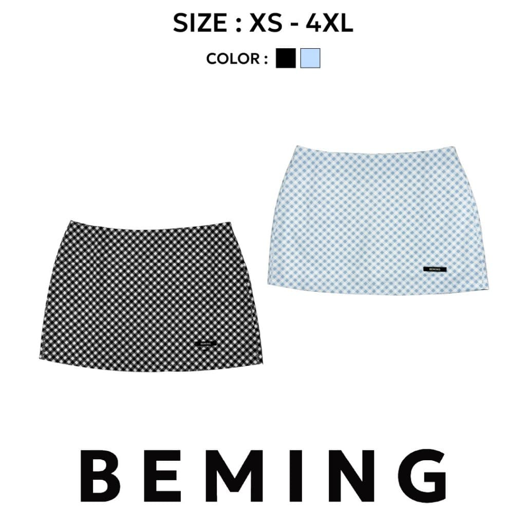 Bemingskirt081 -Check Mini Skirt – กระโปรงลายตารางที่ใส่ง่ายและใช้ได้ทุกวัน รูปที่ 1