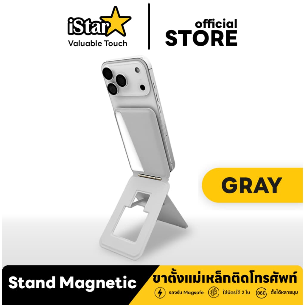 ซองใส่บัตรแบบหนัง Premium ใส่บัตรได้ 2 ใบ ตั้งพับเก็บได้ สำหรับโทรศัพท์ หรือ เคสแม่เหล็ก รูปที่ 7