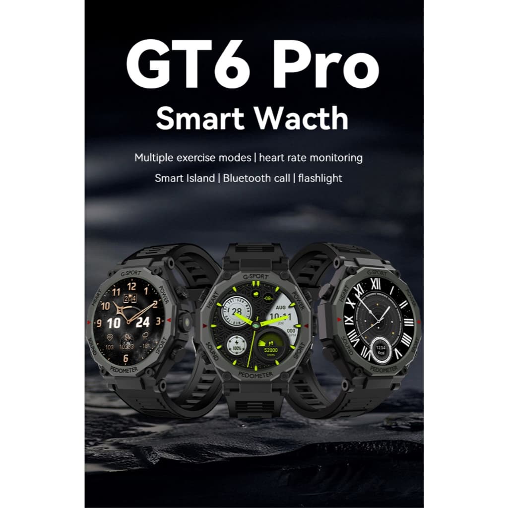 CASGOO GT6 PRO สมาร์ทวอทช์ พร้อมไฟฉาย หน้าจอขนาดใหญ่ 1.52 นิ้ว รองรับภาษาไทย และฟังก์ชั่นโทรผ่านบลูทูธ รูปที่ 2