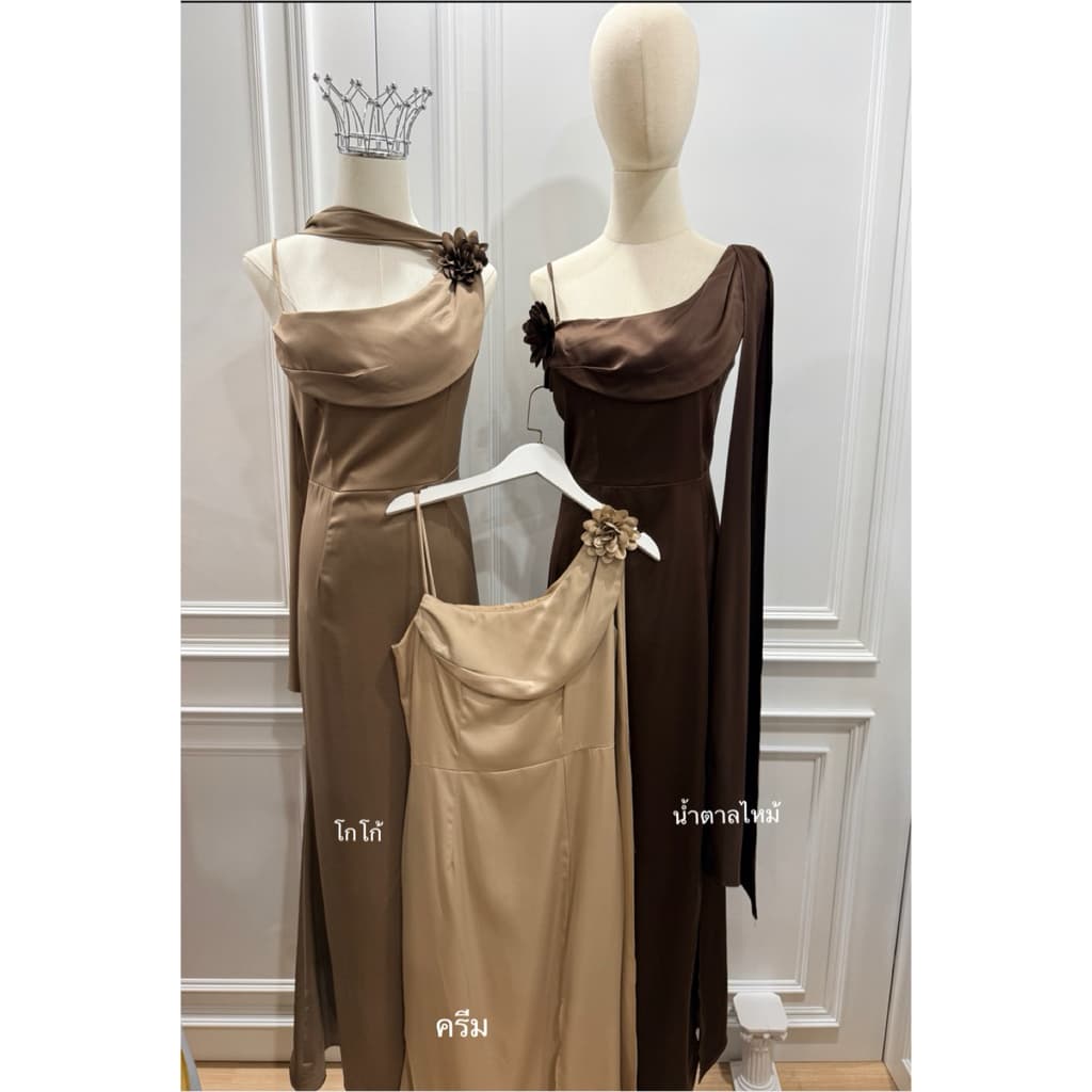 ชุดสไบ ชุดเพื่อนเจ้าสาว เข้าแล้วค่า MAYA s-xl ชุดไปงานแต่ง + ดอกไม้ G137 รูปที่ 7