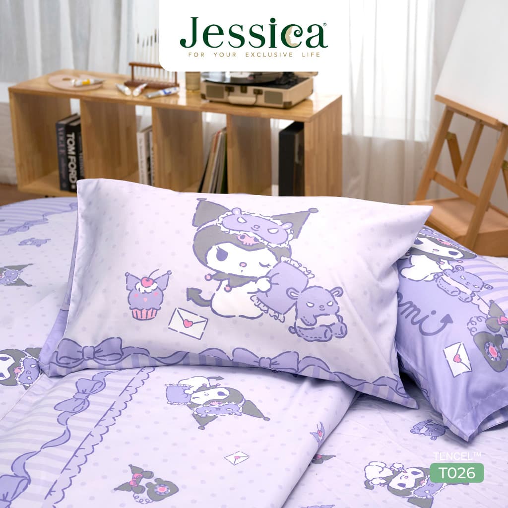 Jessica Tencel Kuromi T026 คุโรมิ เจสสิก้า ลายลิขสิทธิ์แท้ Sanrio ชุดเครื่องนอน ผ้าปูที่นอน ผ้านวม ผ้าห่ม รูปที่ 5