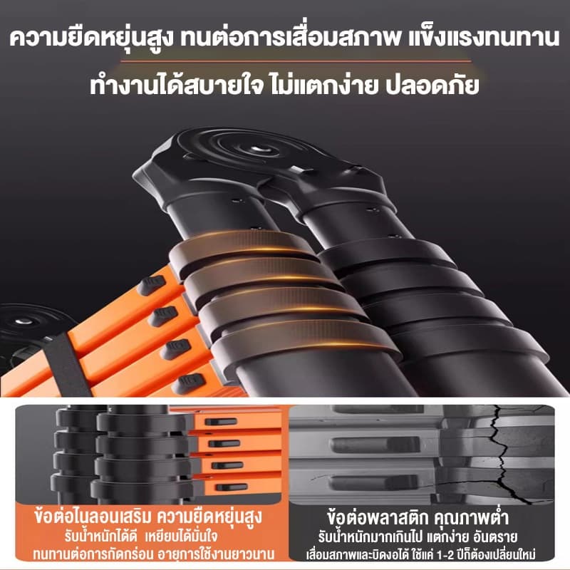 บันได บันไดพับได้ บันไดอลูมิเนียม รับน้ำหนักได้ 1000KG มีหลายฟังก์ชัน ปรับได้ แข็งแรงและทนทาน ยาวทั้งหมด 3.8m/4.8m/5.8m รูปที่ 7