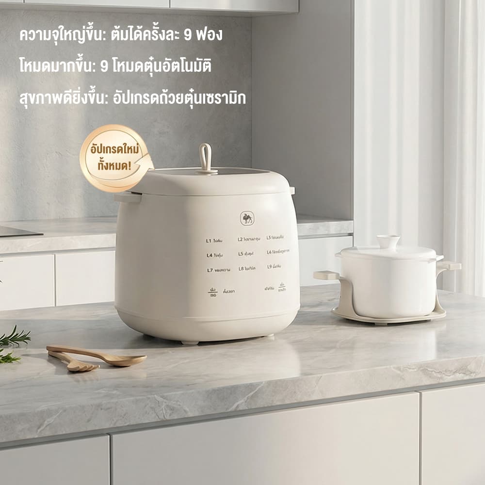 CAMEL หม้อต้มไข่ไฟฟ้า ต้มได้ 9 ฟอง 9 โหมด จอสัมผัส ตั้งเวลา 24 ชม. ควบคุมอุณหภูมิ ตัดไฟอัตโนมัติ รูปที่ 8