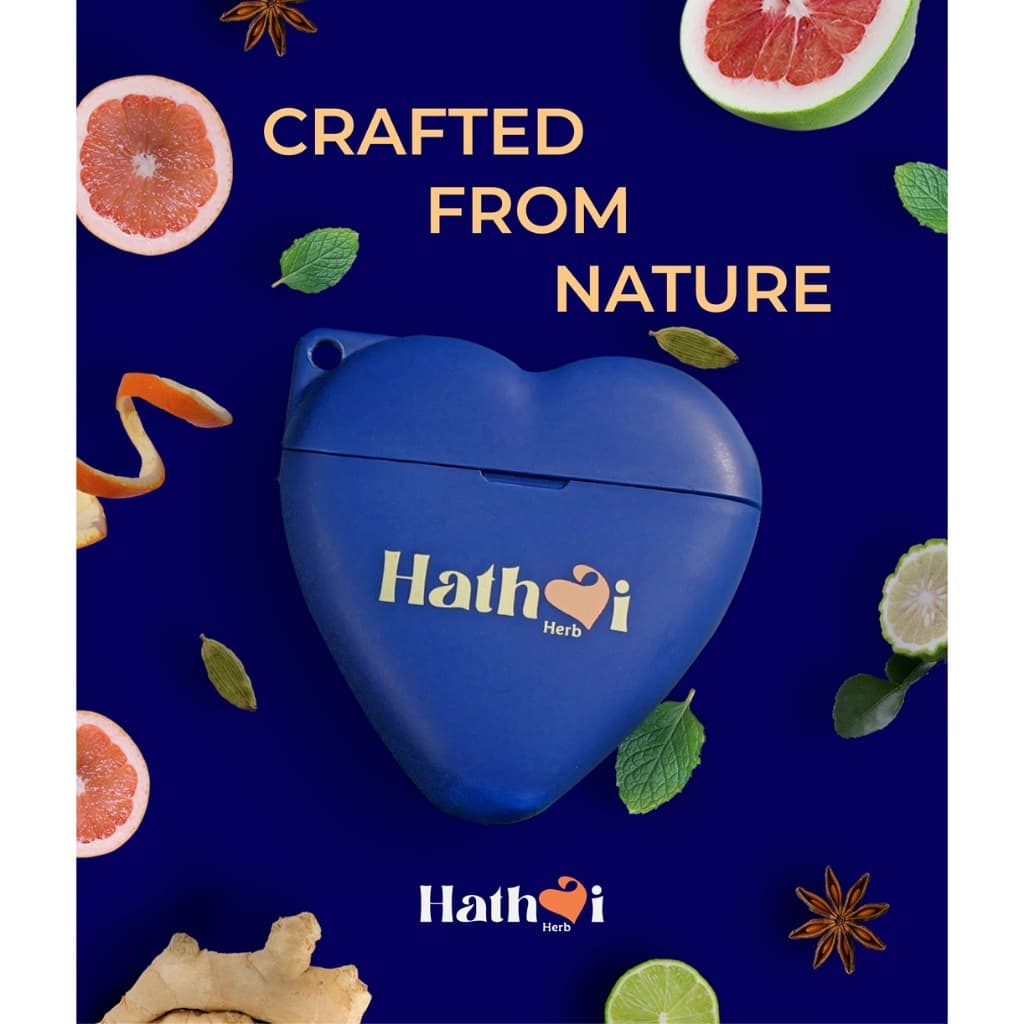 หทัยเฮิร์บยาดมสมุนไพร กลิ่นเฟรชฮาร์ท Herbal inhaler - Fresh Heart Scent - Blue รูปที่ 2