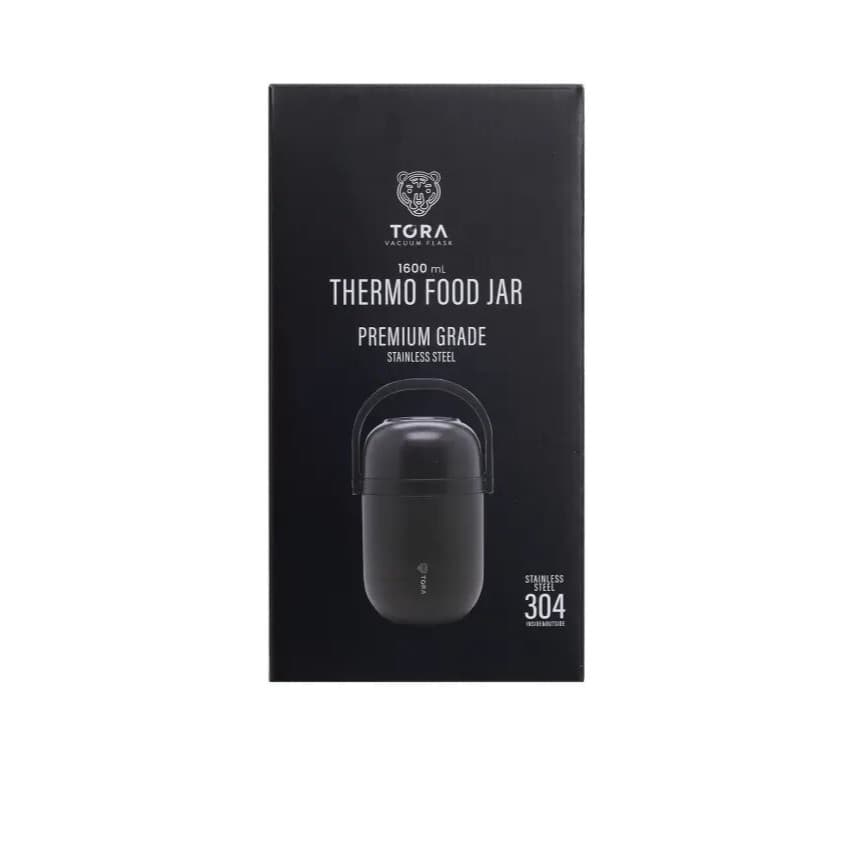 TORA กระติกอาหารเก็บอุณหภูมิ 1600 มล. สแตนเลส 304 เก็บร้อน 6–8 ชม. เย็น 12–18 ชม. สีดำ พกพาสะดวก outdoor collection รูปที่ 8
