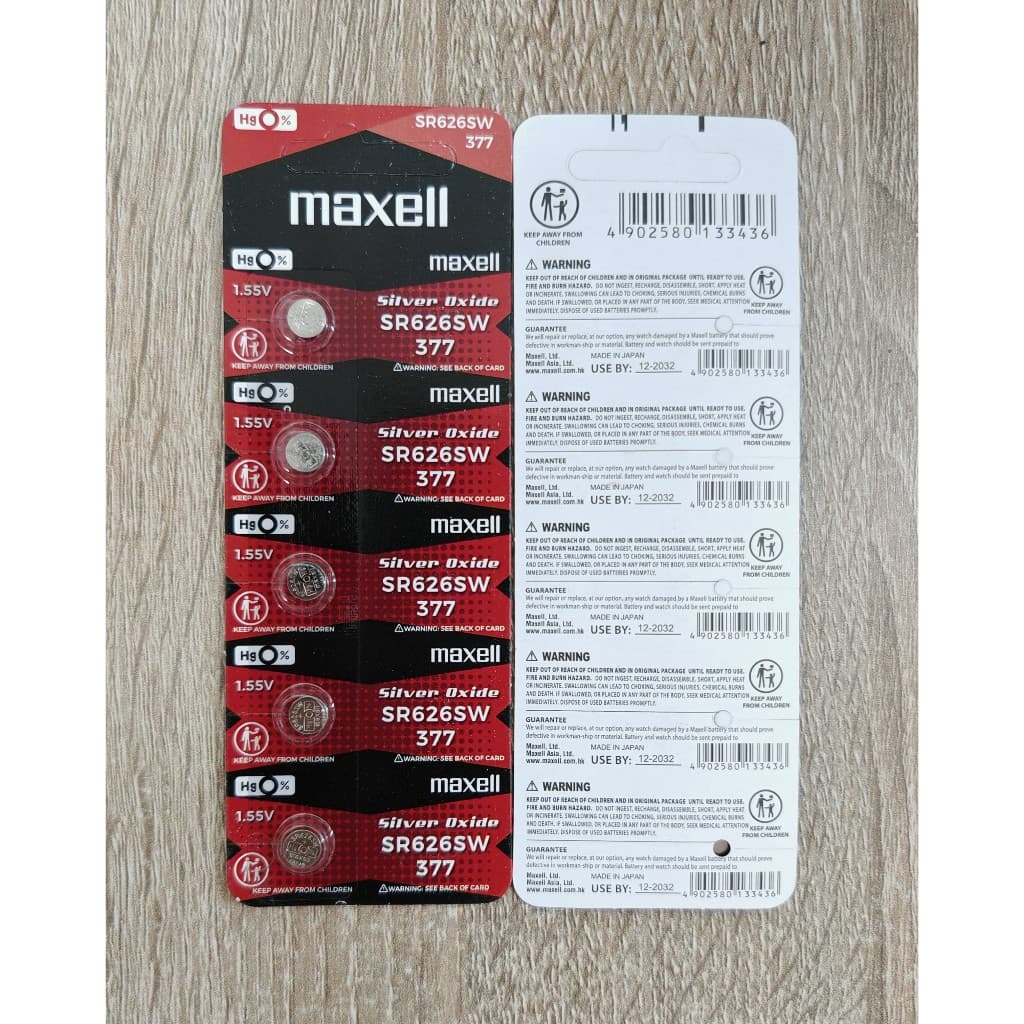 ถ่านนาฬิกา Maxell 377 SR626SW ของแท้ ถ่านกระดุม 1.55V รูปที่ 3