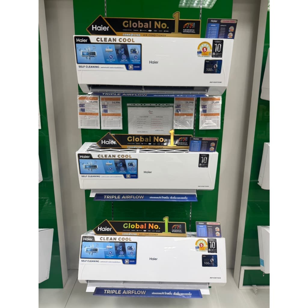 HAIER แอร์ ขนาด 12,300 BTU ระบบ Inverter เครื่องปรับอากาศติดผนัง รุ่น HSU-12VQAC05 ผ่อน 0% ได้ รูปที่ 3