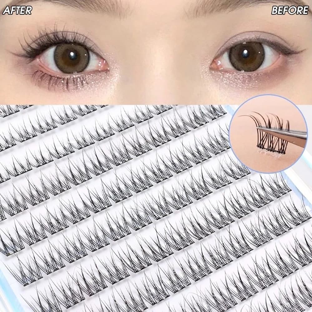 ขนตาปลอม 3d ไม่ต้องใช้กาว เป็นธรรมชาติ ติดทนนาน มีกาวในตัว ใส่สบาย ขยายตา 60/100/120ช่อ 10แถว/กล่อง ใช้ซ้ำได้ EYELASHES รูปที่ 7