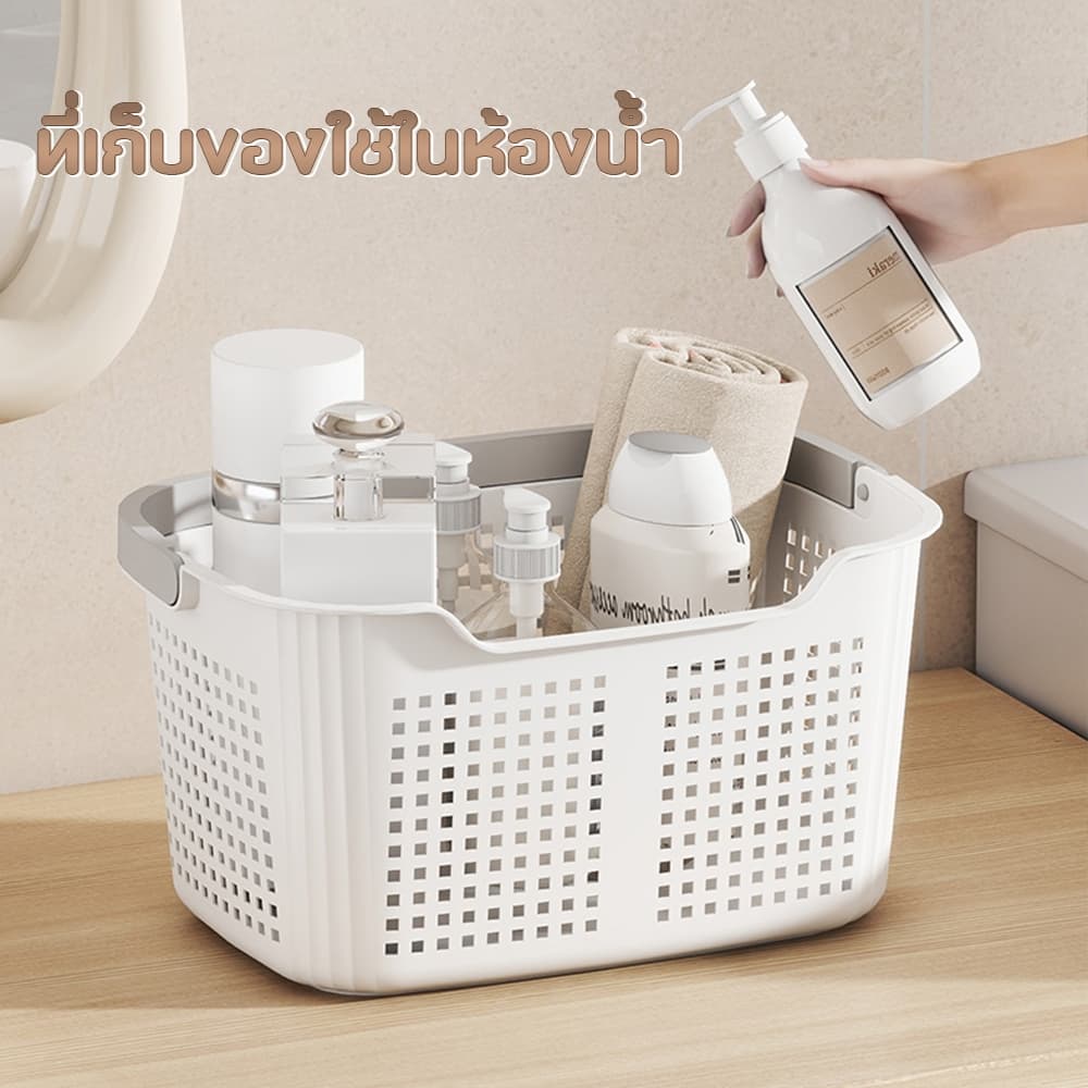 ตะกร้าพลาสติก ตระกร้าผ้า ตะกร้าเสื้อผ้าสกปรก มินิมอล ความจุขนาดใหญ่ ความเหนียวที่ดี มีให้เลือก 2 ขนาด รูปที่ 5