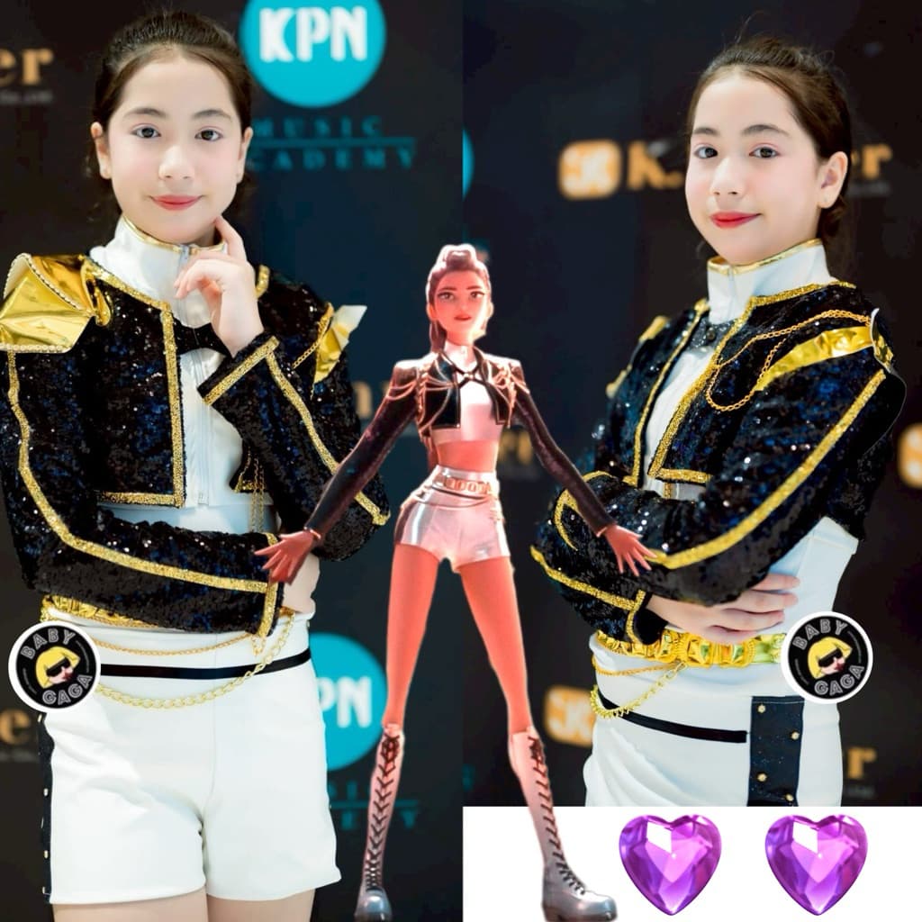 จัดส่งภายใน24ชั่วโมงชุด K-pop Demon Hunters ชุดรูมิ มีร่า มิรา โซอี้ Rumi Mira Zoey คอสเพลย์ ชุดเต้น การแสดง รูปที่ 5