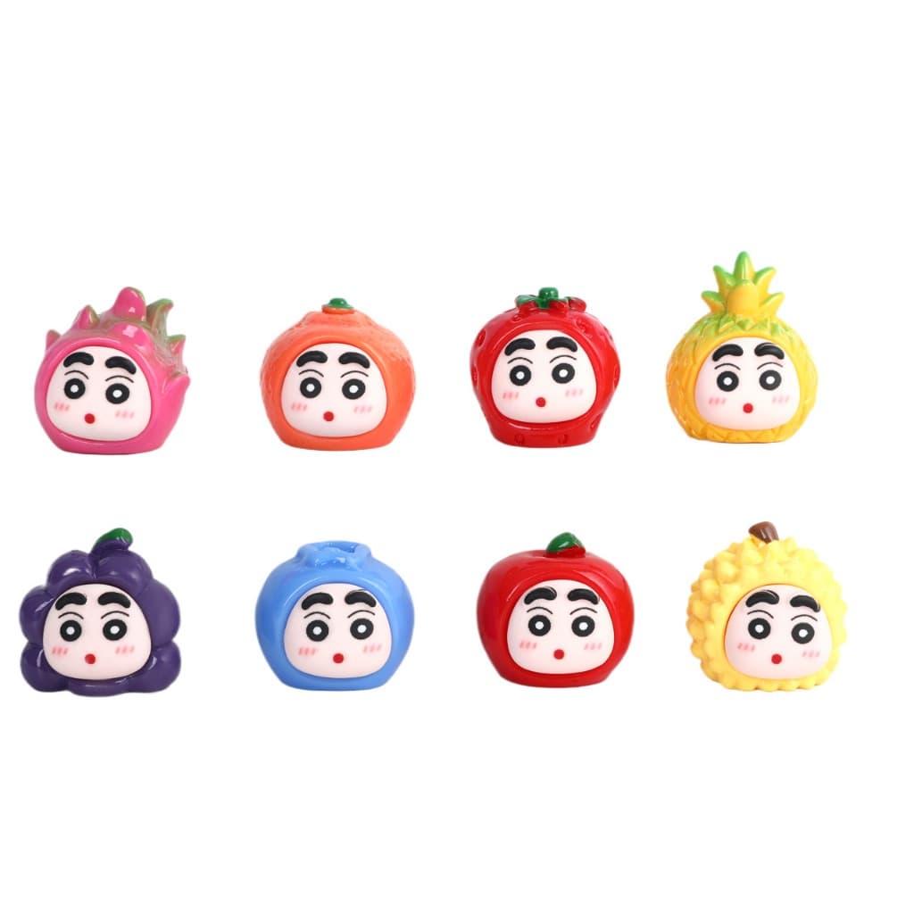 โมเดลจิ๋วผลไม้ชินจัง เซต 8 ชิ้น ฟรีกาว 2 หน้า งานเรซินตกแต่งหน้ารถ โต๊ะทำงาน บ้าน สวน A057 รูปที่ 5