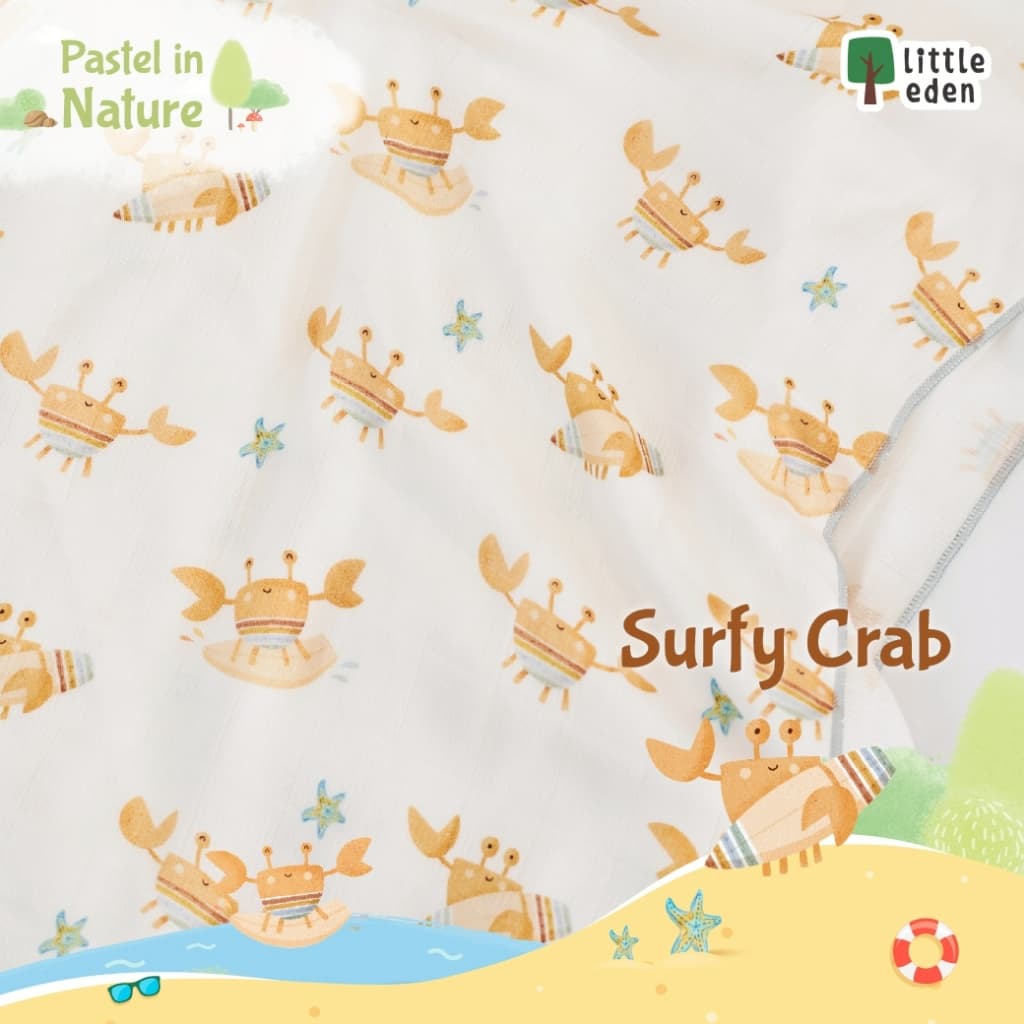ใหม่! Little Eden - ผ้าอ้อมห่อตัวใยไผ่ 100% 40X40 นิ้ว รูปที่ 6