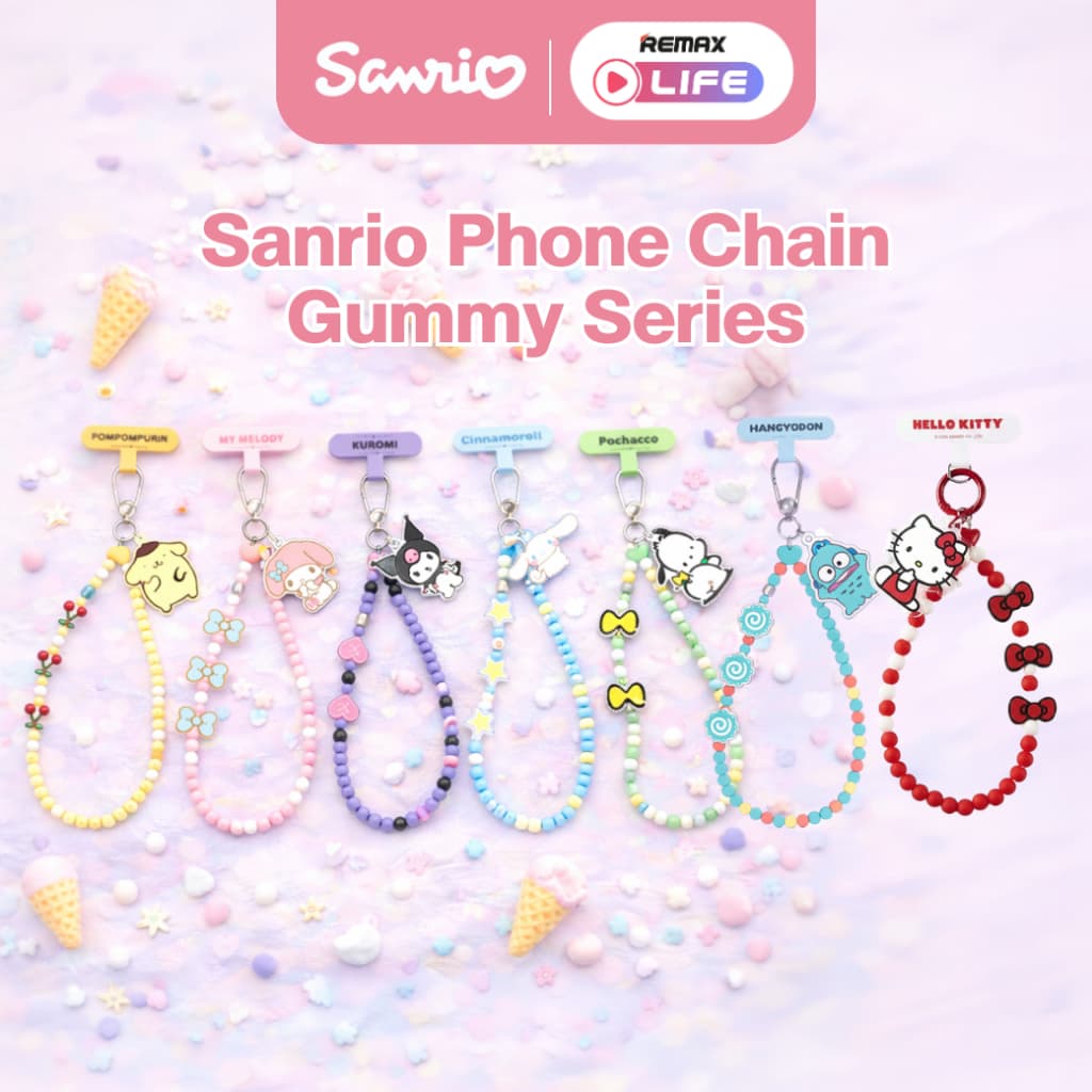 Sanrio Phone Chain รุ่น Gummy Series สายคล้องลูกปัด ซานริโอ้ ห้อยโทรศัพท์ สีพาสเทล ลิขสิทธิ์แท้ รูปที่ 2